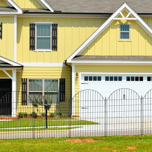 Arched Rustproof Metal No Dig Garden Fence with Ground Stake G2700