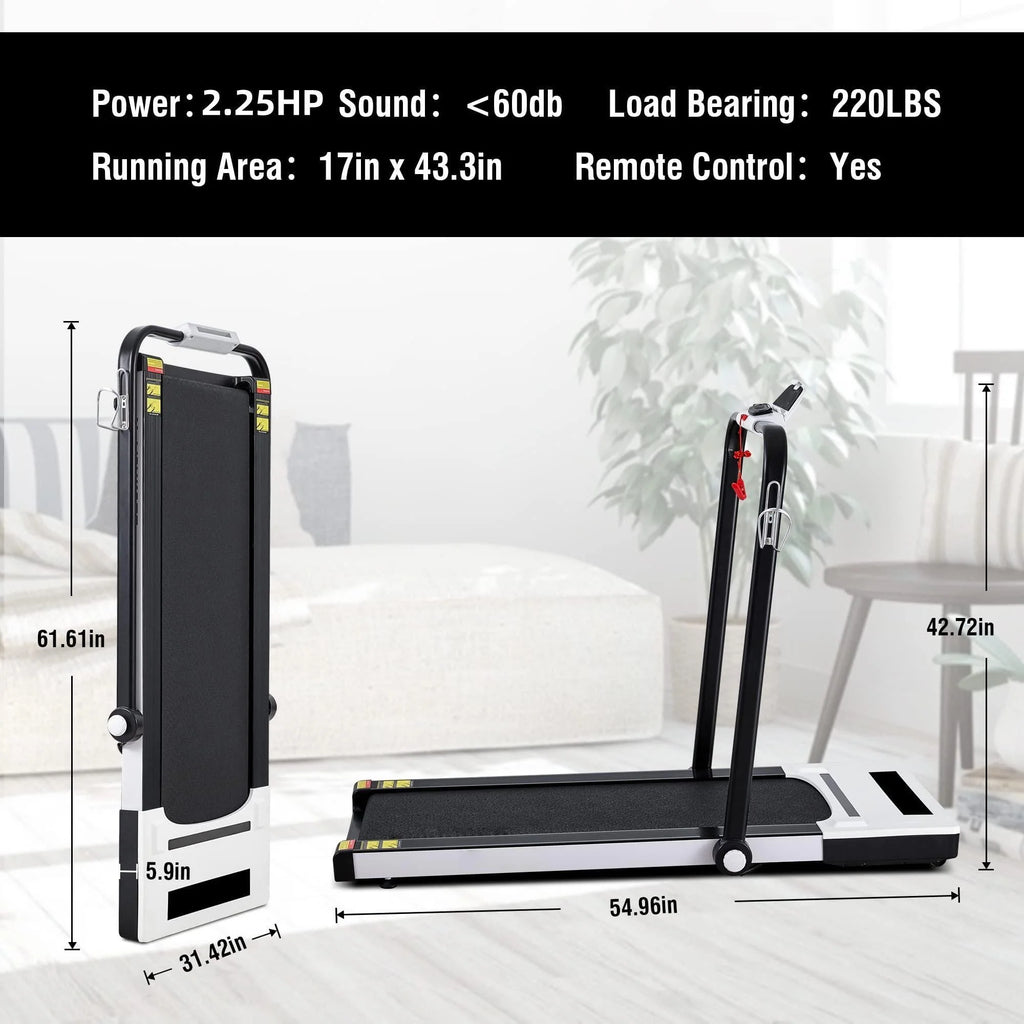 2 in 1 Folding Treadmill 2.25 HP Under Desk Treadmill V961645