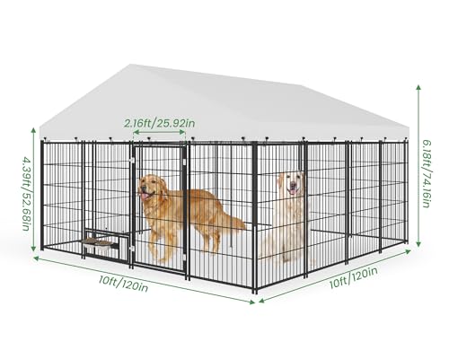 6.6 x 6.6 x 6.4 ft Outdoor Dog Kennel with Roof H35646