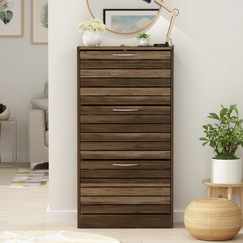 Oak 12-15 Pair Shoe Storage Cabinet X38900