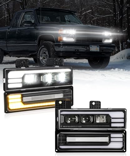 LED Headlights Assembly with DRL Sequential Turn Signal Hi/Low Beam X6408