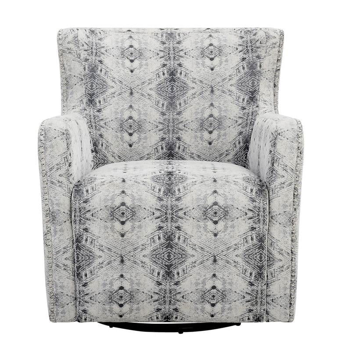 Off White Chenille Swivel Chair T87059