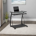 Compact Computer Cart with Storage and Keyboard Shelf J228