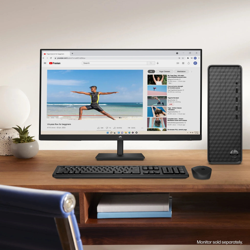 Black Slim Desktop Tower Y265904