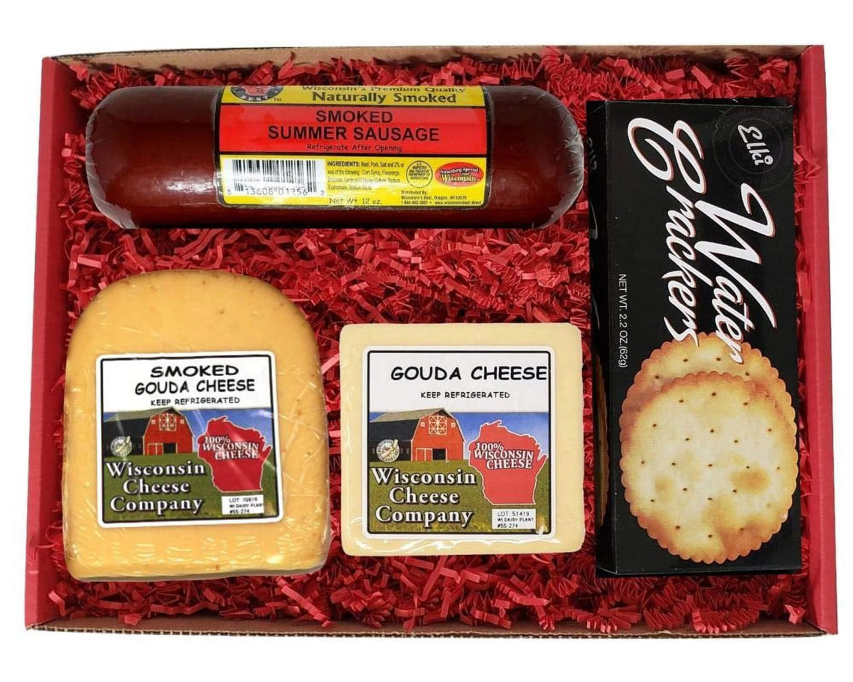 Gouda Cheese, Sausage & Cracker Gift Box Pack of 4 N34413
