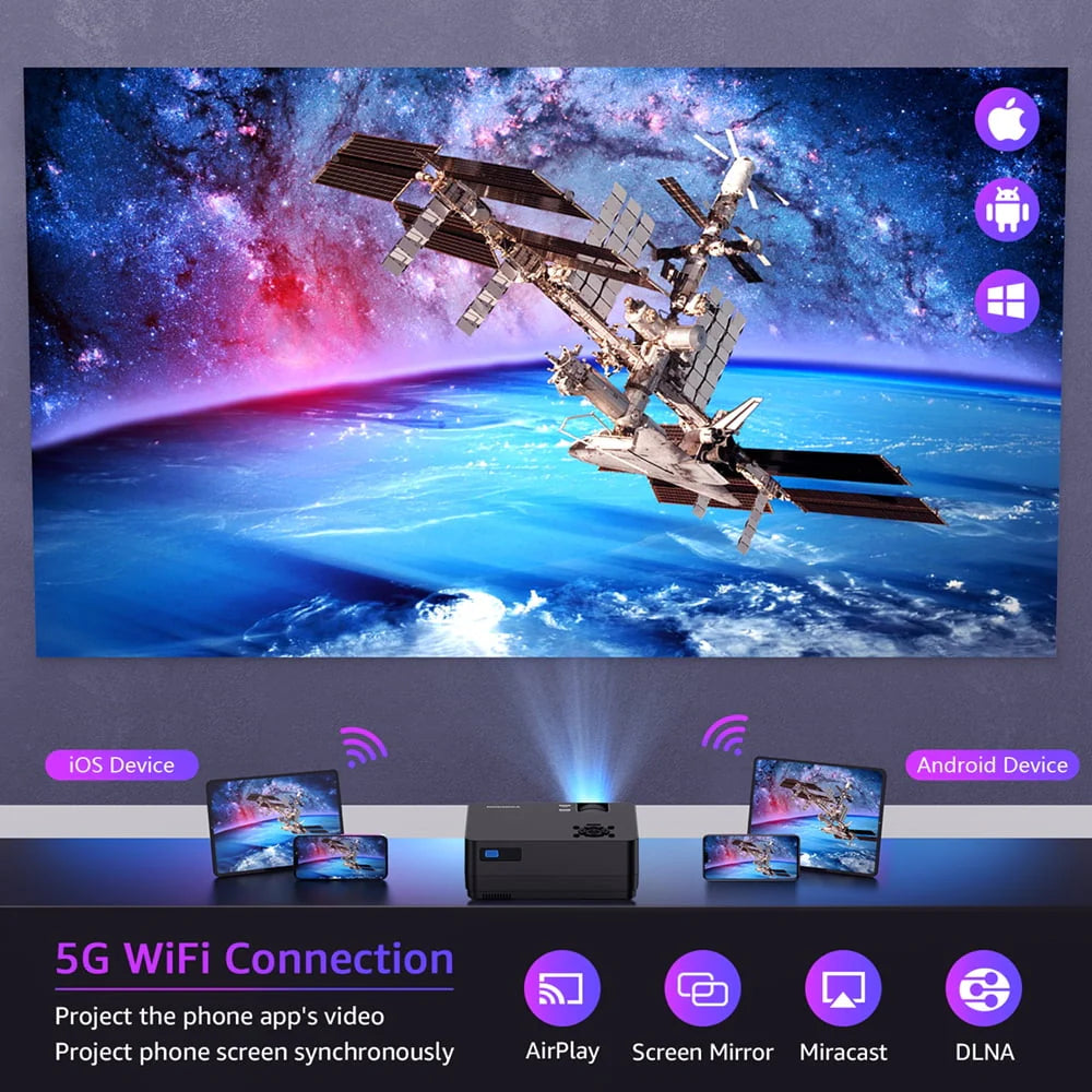 5G WiFi Bluetooth 1080P LCD Projector P893410