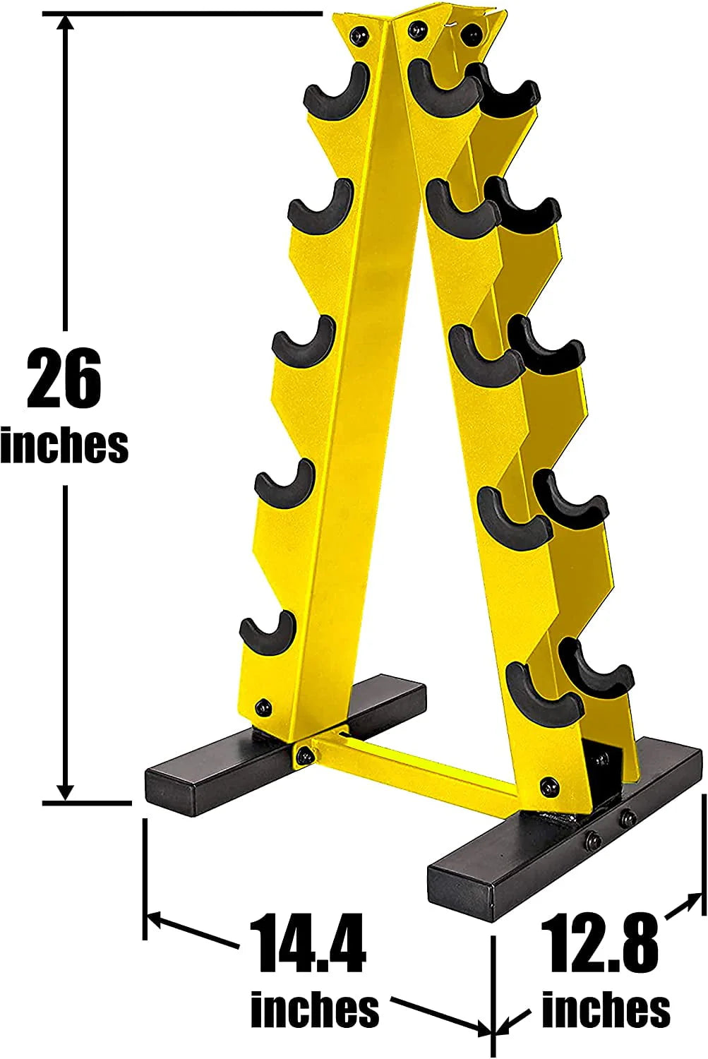 5-25 Lb. Rubber Coated Hex Dumbbell Set with Storage Rack H434