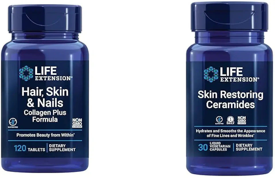 Collagen Plus Formula 120 Count & Skin Restoring Ceramides 30 Capsules N478220