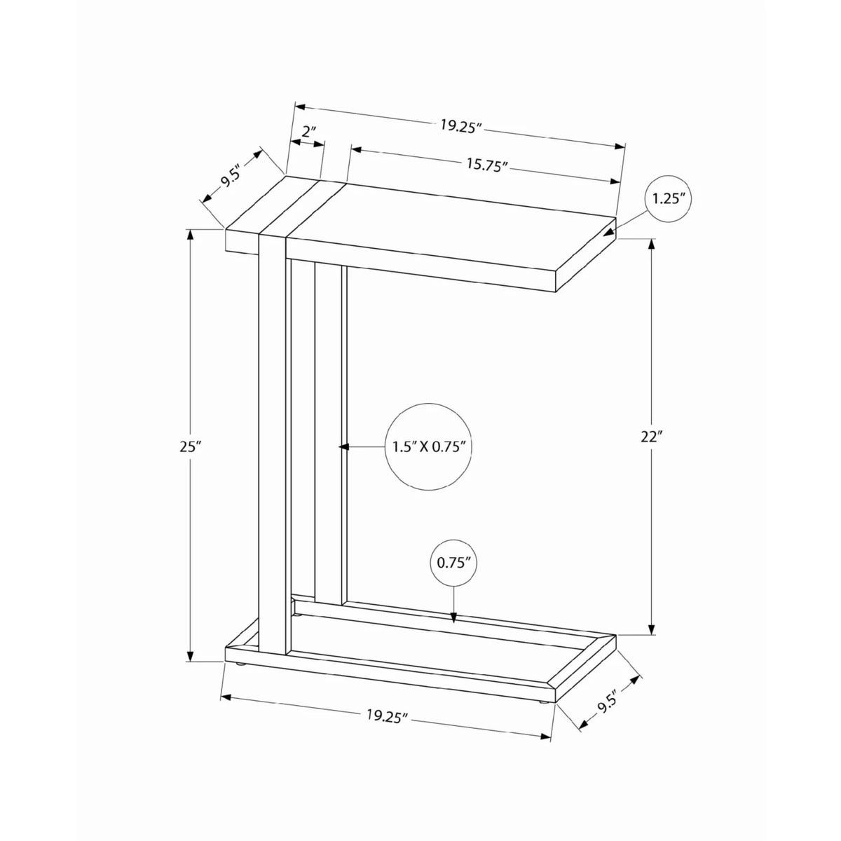 C-shaped Metal Accent Table K415020