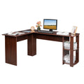L-Shaped Computer Desk with Storage Shelves A9113