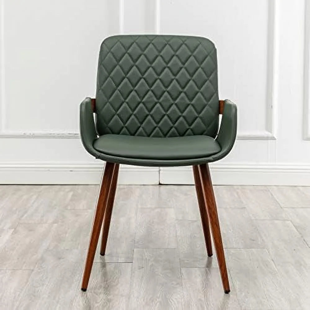 Mid Century Modern Dining Chairs Set of 2 Upholstered Armrest D75935