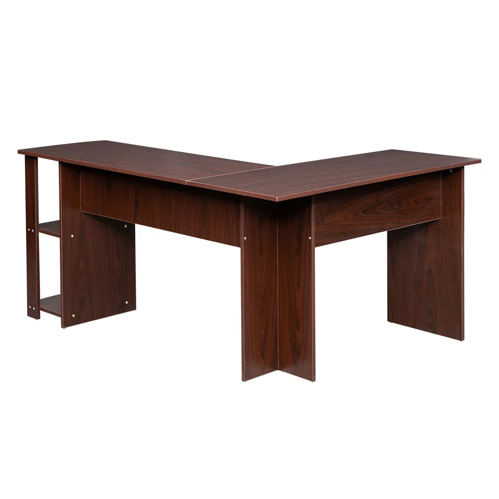 L-Shaped Computer Desk with Storage Shelves A9113
