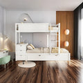Full-Over-Full Bunk Bed with Twin Size Trundle and Desk K208