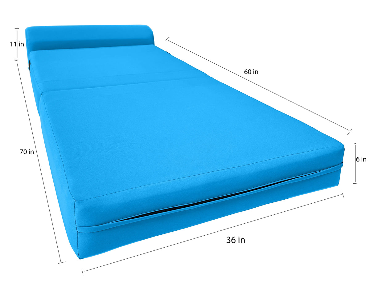 Turquoise Folding Foam Sleeper Chair I540