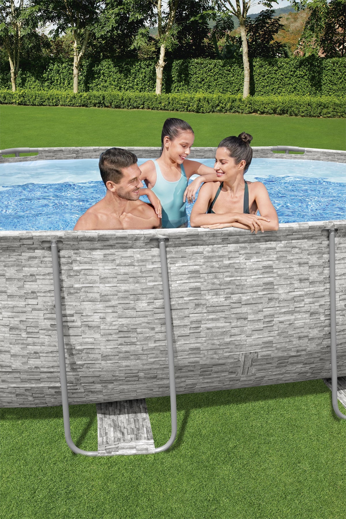 16 ft. x 10 ft. x 42 in. Oval Metal Frame Above Ground Pool Set I9167