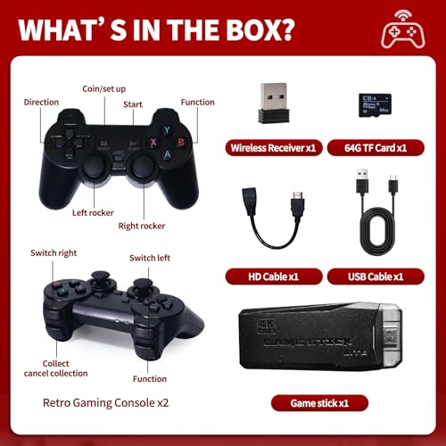 Wireless Retro Game Console with 20,000+ Games and 2.4GHz Wireless Controller U51619