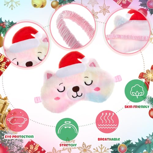 6 Pieces Christmas Soft Plush Sleeping Mask U21500