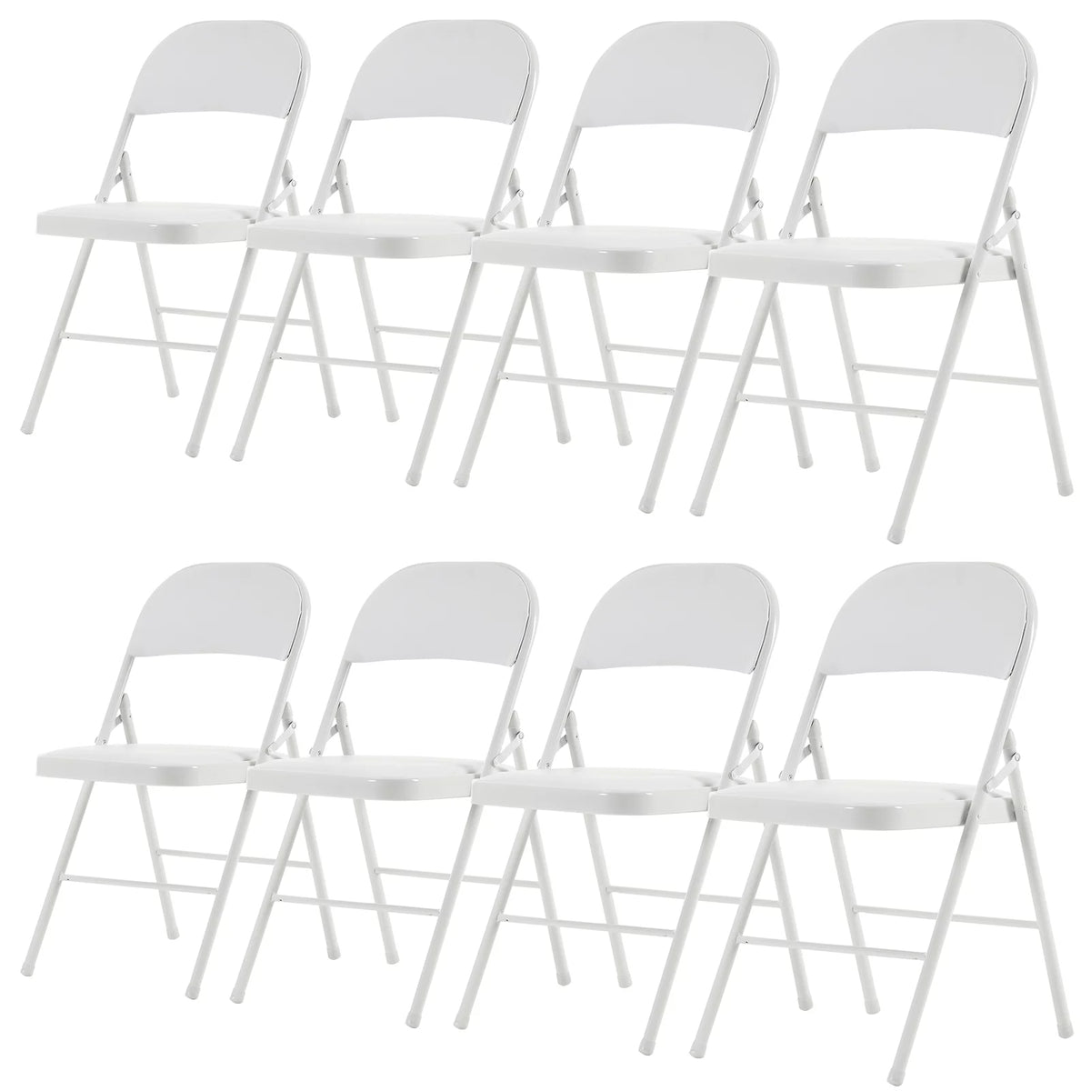 6 Pack Black Folding Chairs Cushioned Padded Seat Metal Frame M223204