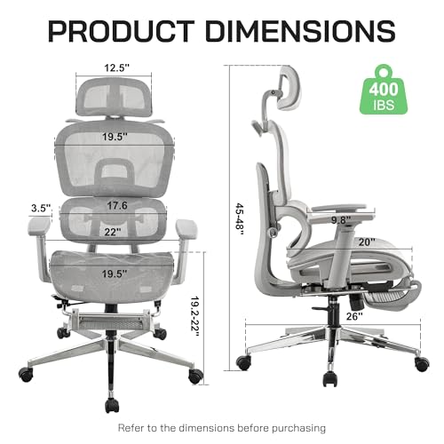 Ergonomic Mesh Office Chair with Footrest and Lumbar Support G9609
