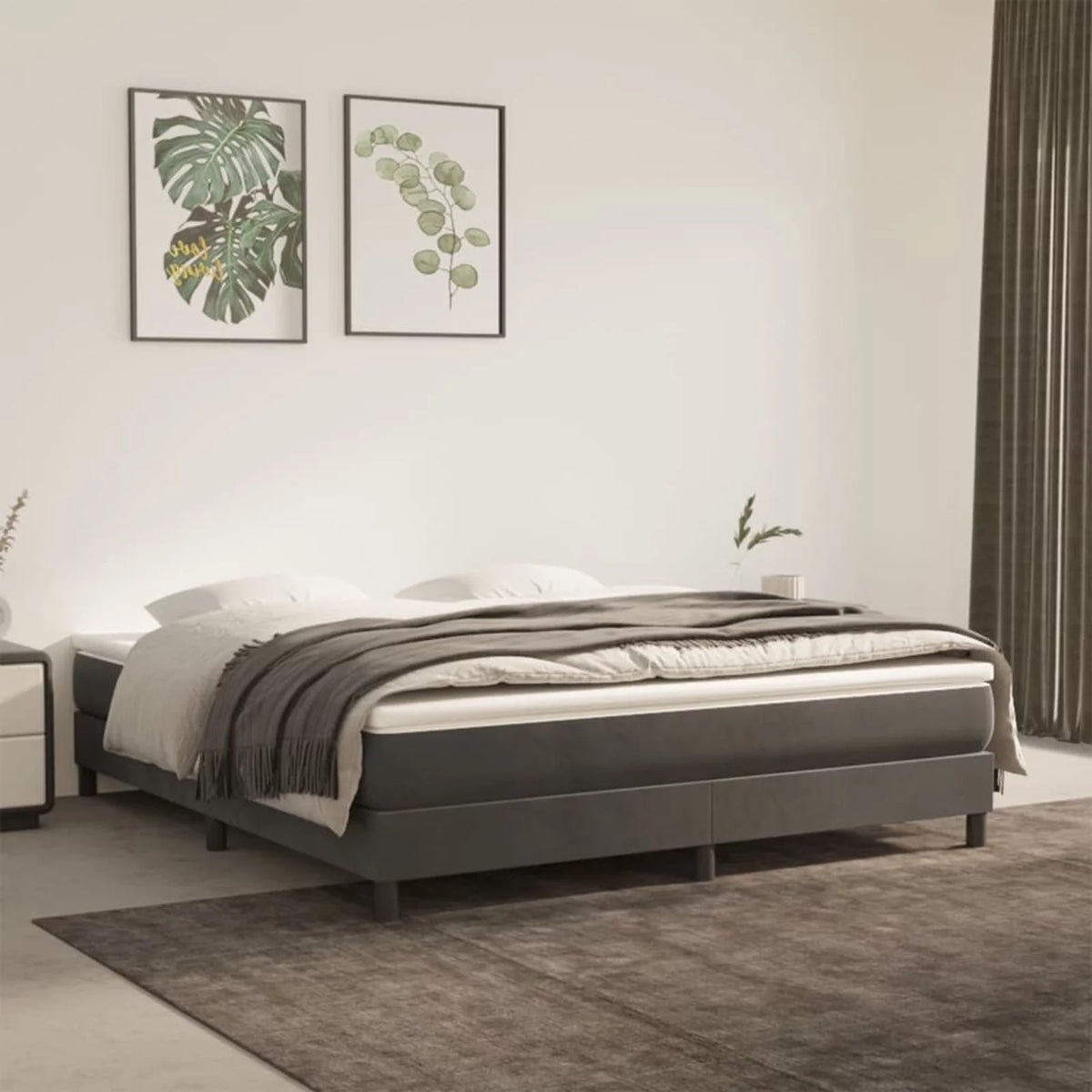 Queen Pocket Spring Bed Dark Gray M839061