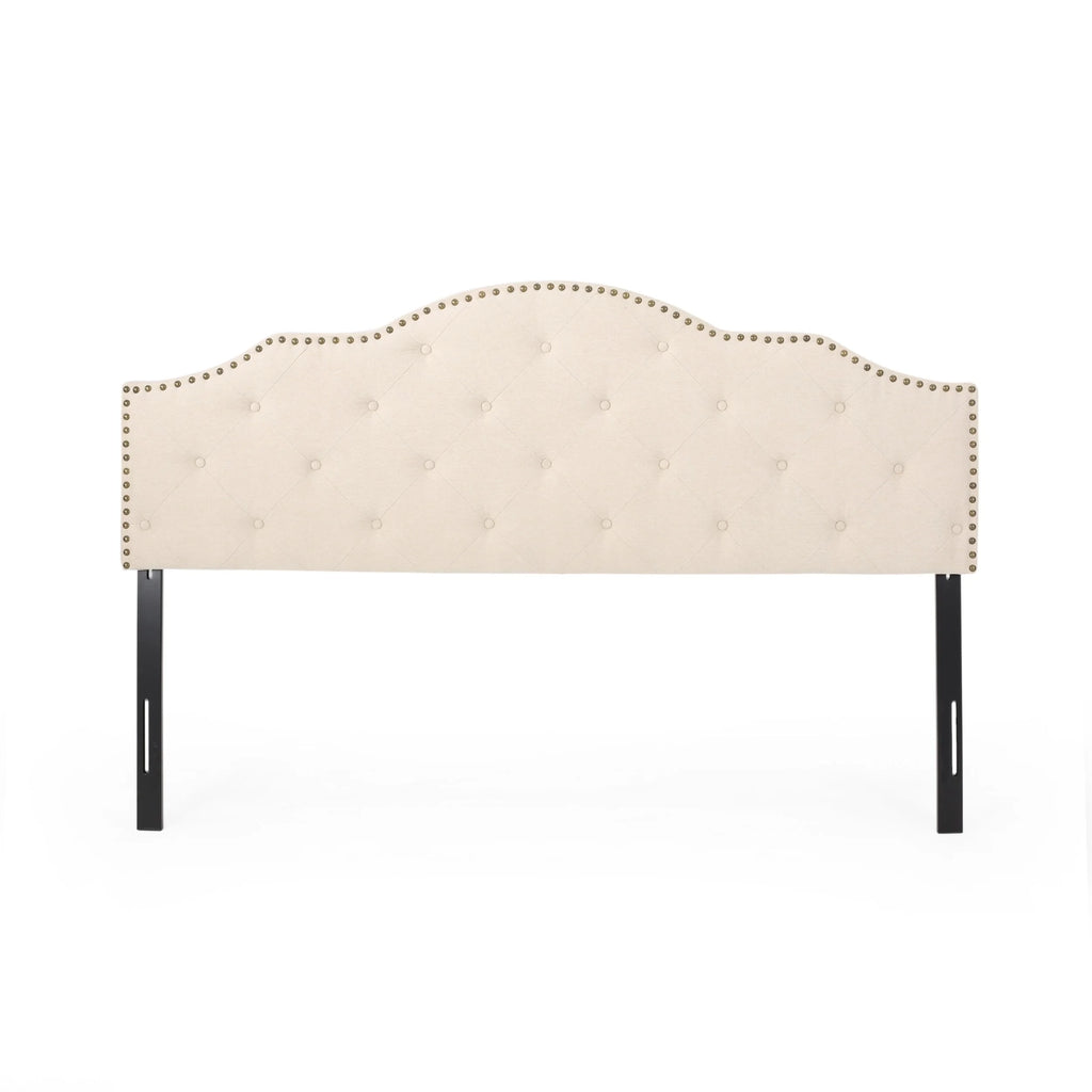 Beige Black King Upholstered Headboard K40647