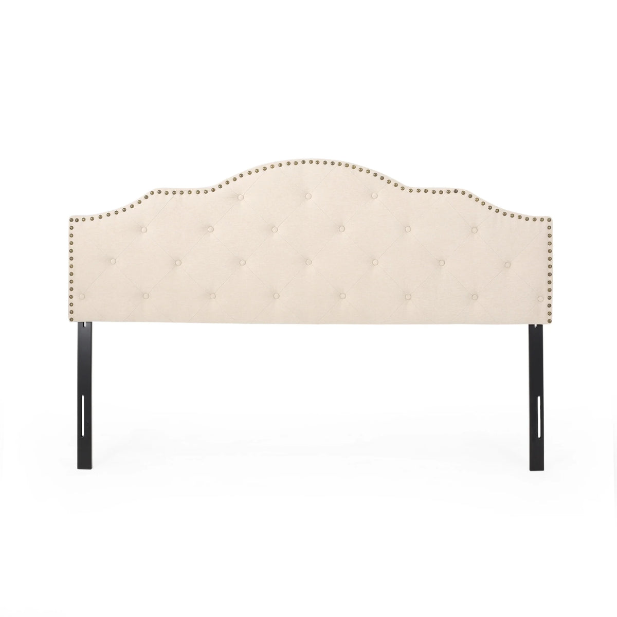 Beige Black King Upholstered Headboard K40647