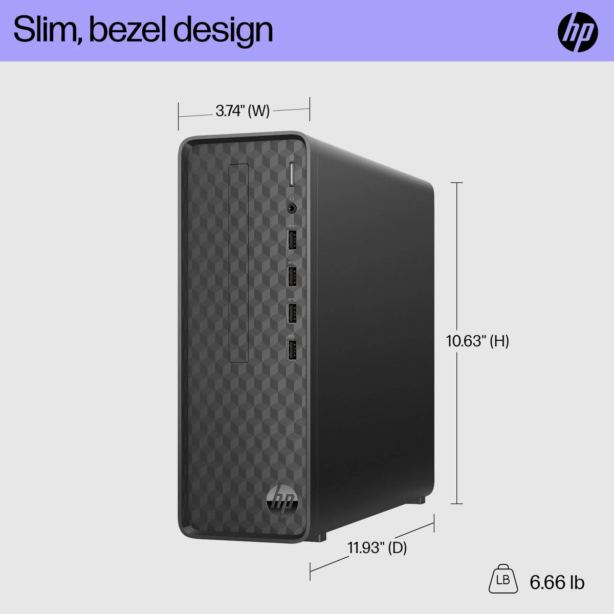 Black Slim Desktop Tower Y265904