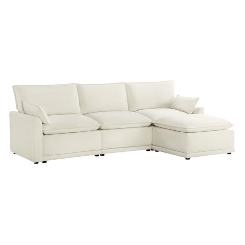 Oversized Modular Sectional Sofa Set, 4 Seater L Shaped Couch, Cream K89241