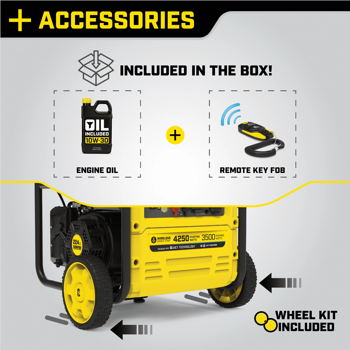 4250-Watt Wireless Remote Start Gasoline Inverter Generator B2113