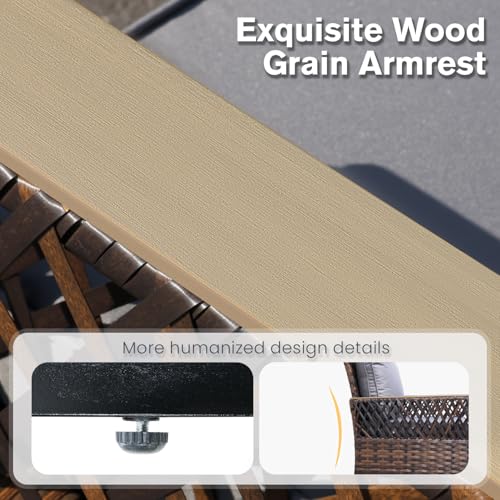 4 Pieces Wicker Patio Furniture Set with Ottomans L641