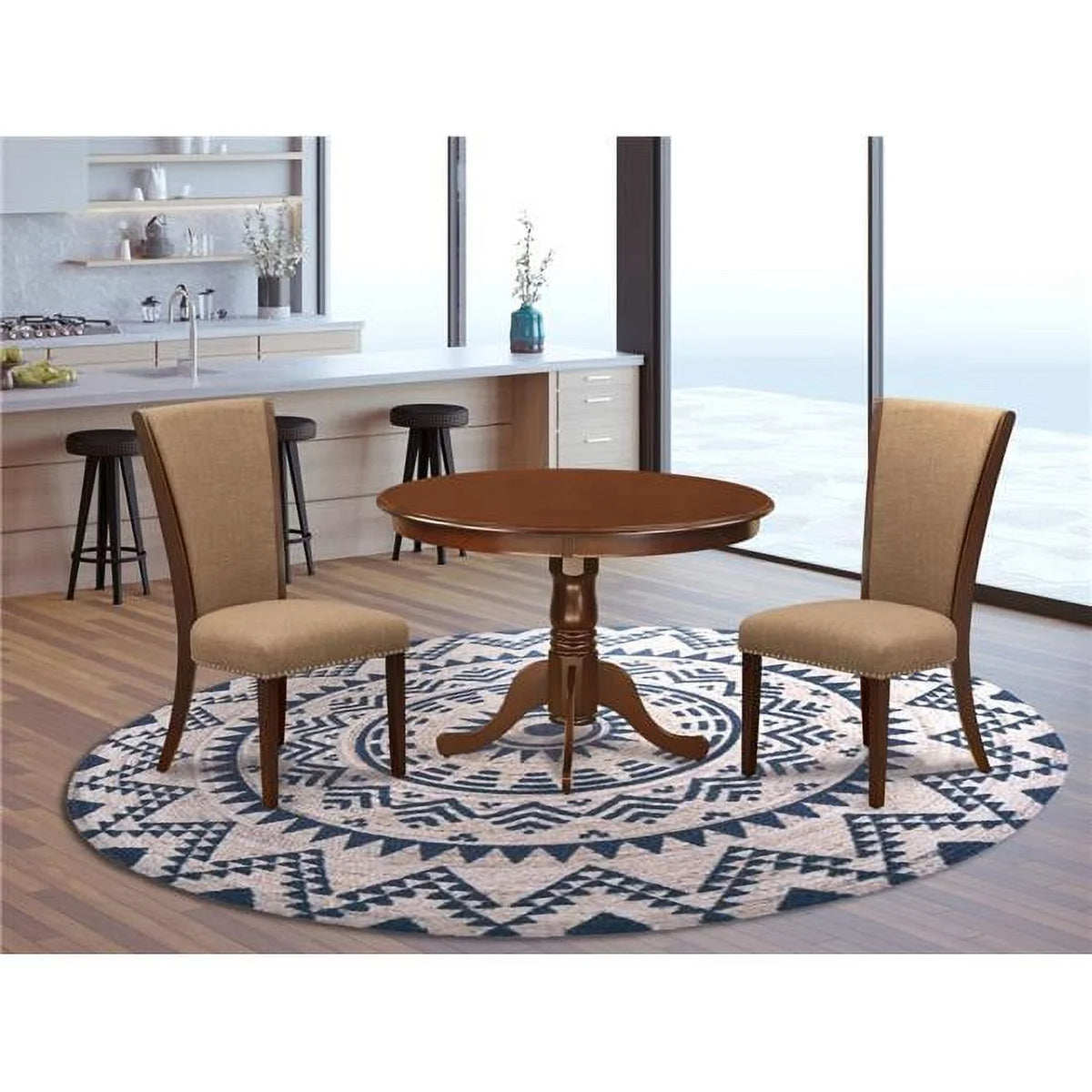 Mahogany Light Sable Dining Set of 2 C677