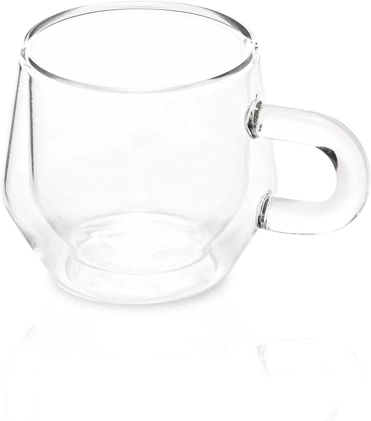 Clear 4Oz Double Walled Glass Espresso Cups with Handles P5149