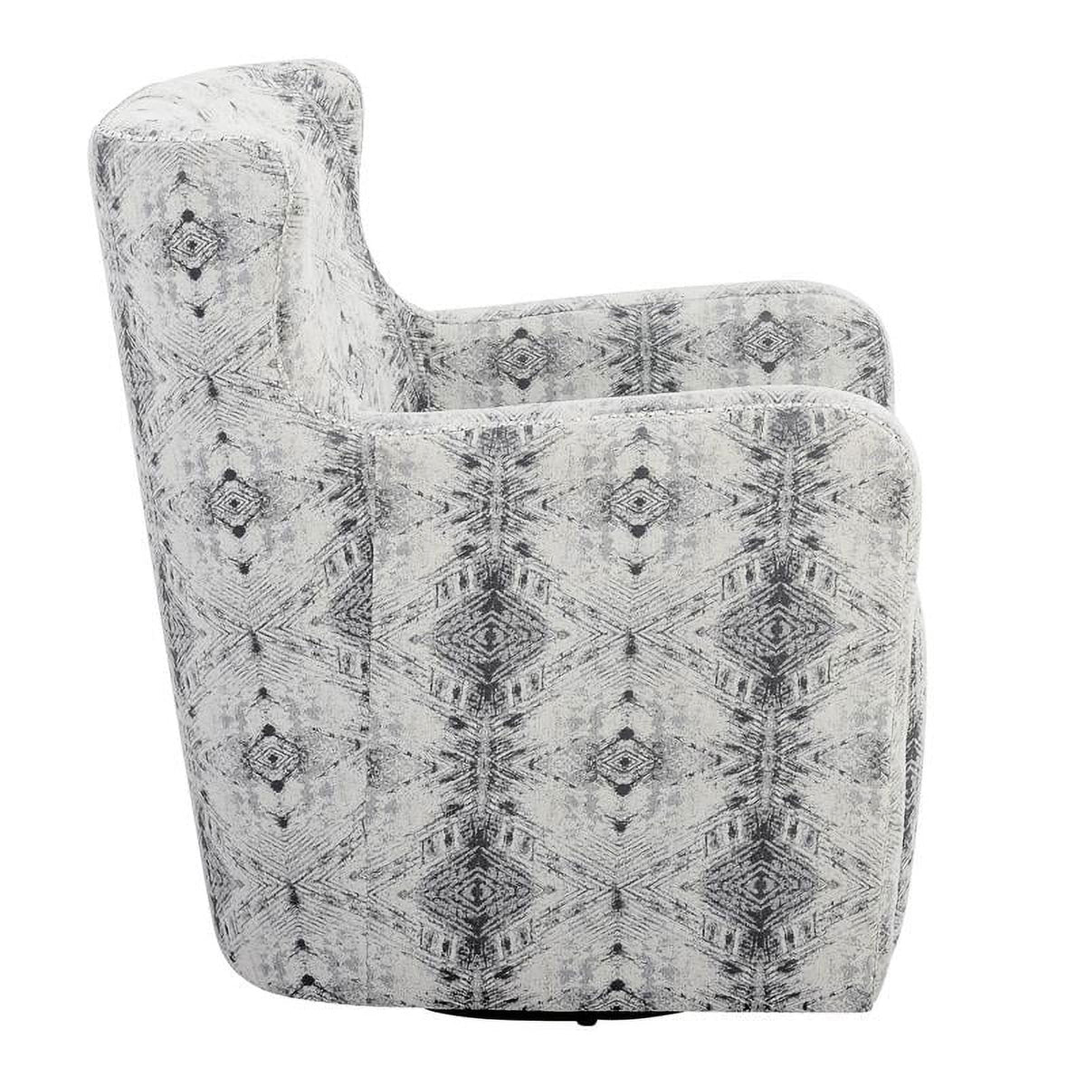 Off White Chenille Swivel Chair T87059