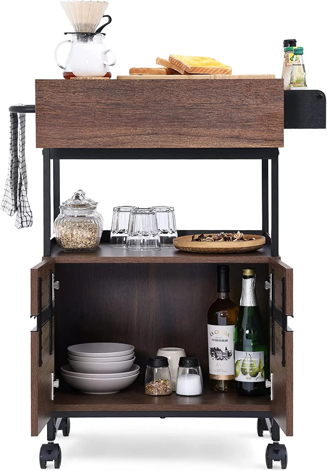 Kitchen Island with Drawer and Storage Cabinet M345853