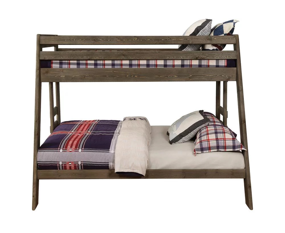 Gun Smoke Twin over Full Bunk Bed L136