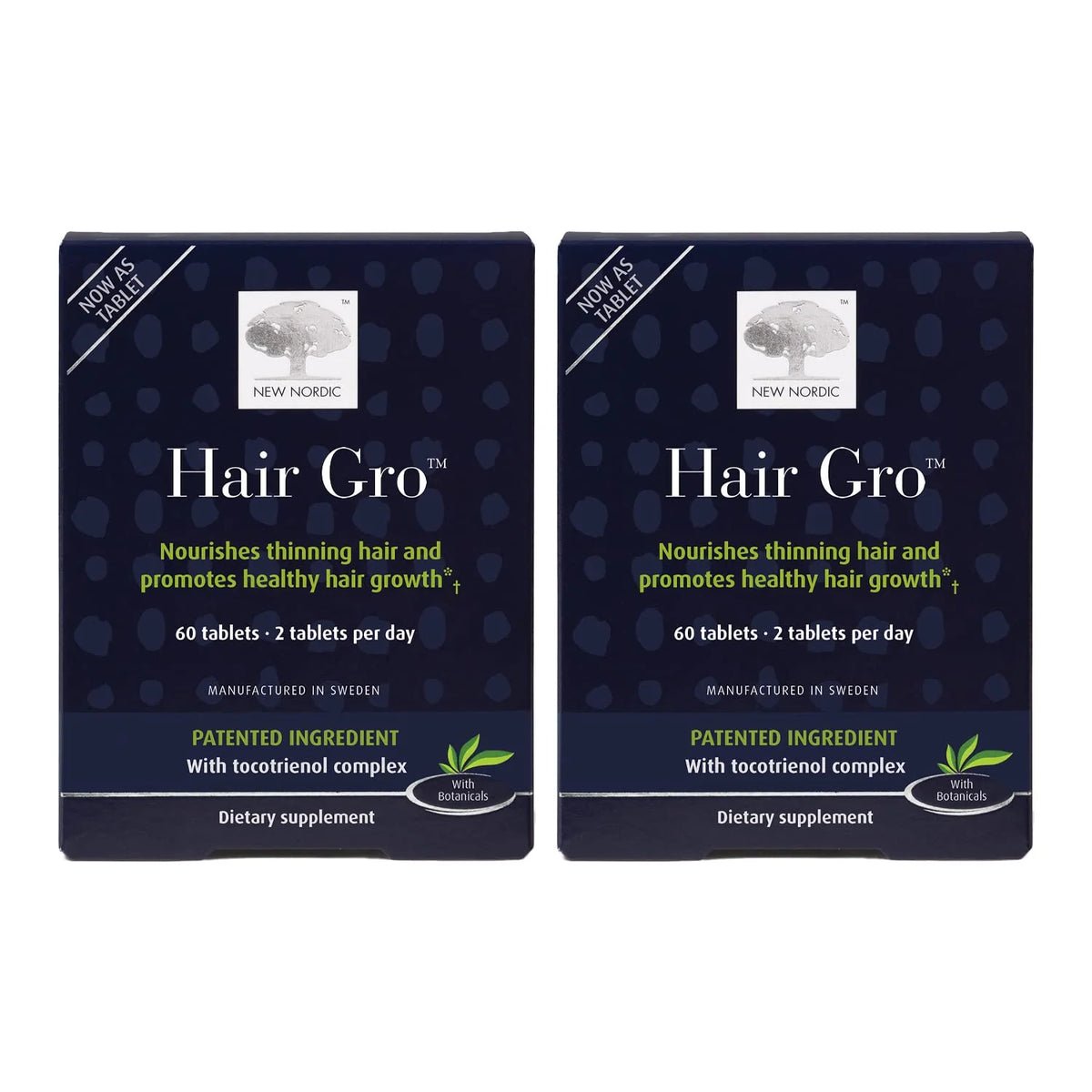 Biotin & Palm Fruit Extract Hair Growth Supplement Tablets 60 Count Pack of 2 C9845