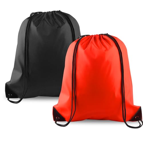 25Pcs Red Drawstring Backpack Bags W527