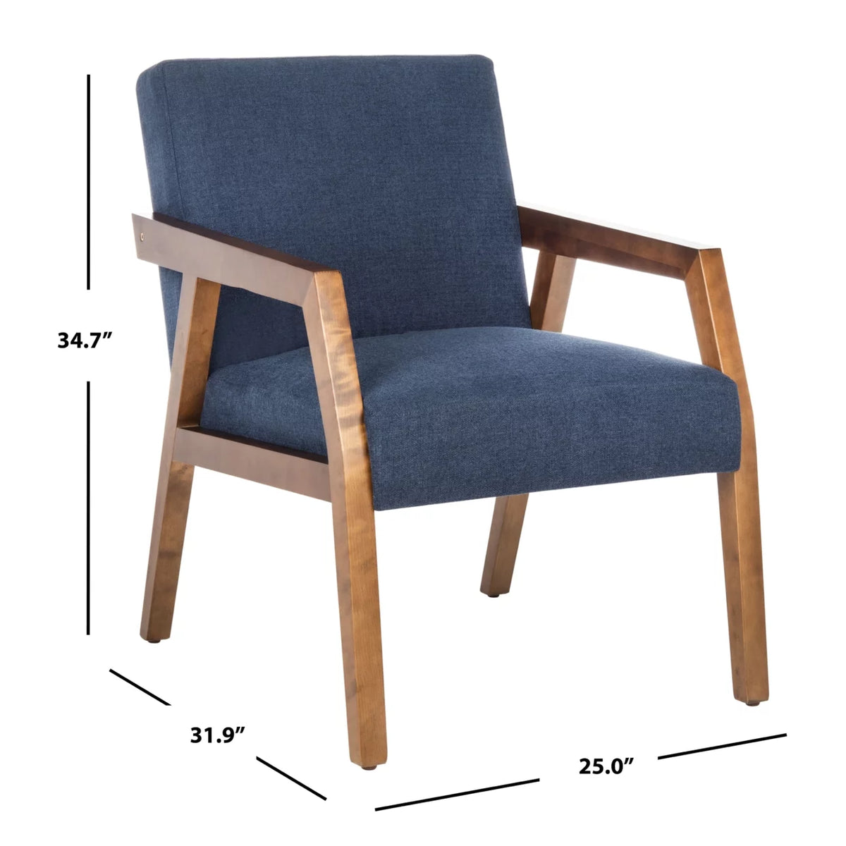 Navy Wood Arm Accent Chairs P49327