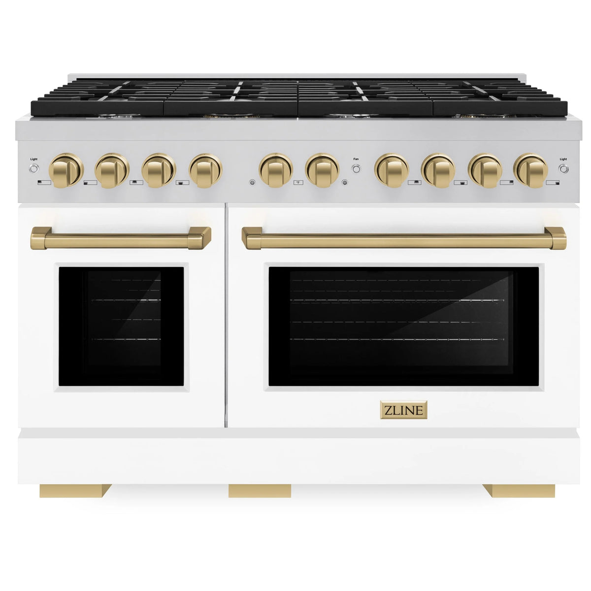 48 6.7 cu. ft. Double Oven Gas Range in Stainless Steel with White Matte Doors V6703