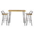 Acacia Wood Bar Set with Iron Frame P32717