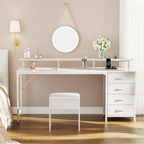 47 Inch Black Computer Desk with 4 Drawers R381