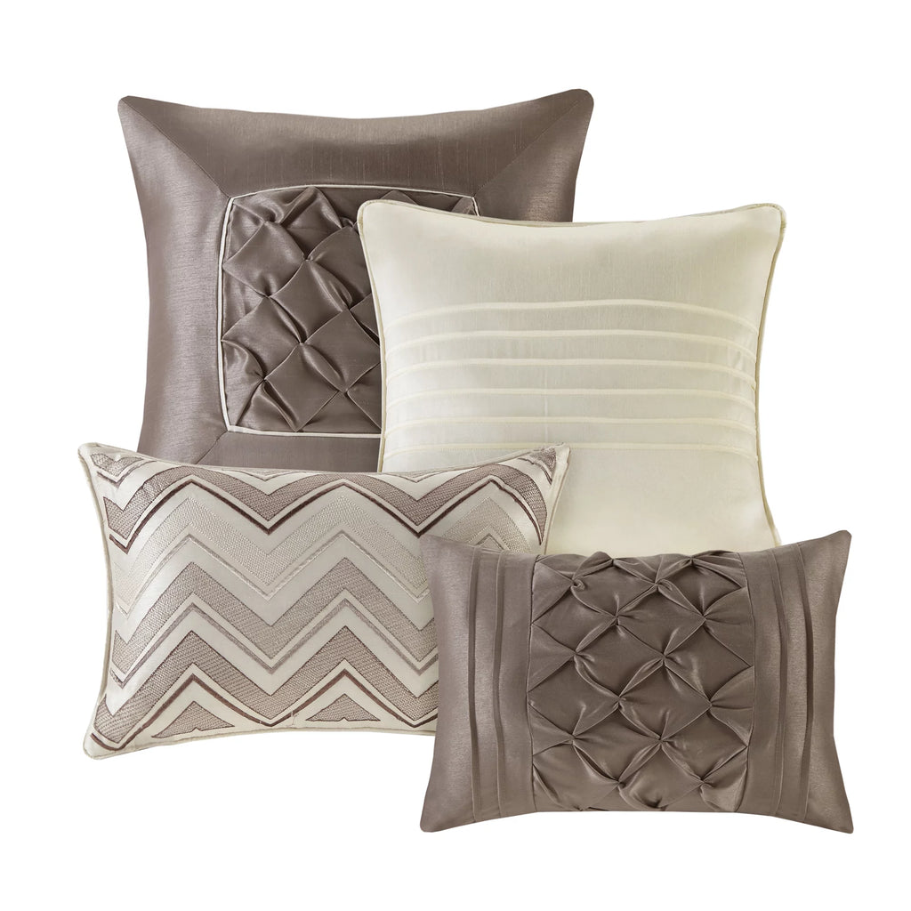 24 Piece King Ivory Comforter Set with Sheets H7224