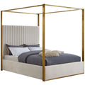 Cream Velvet King Bed E766