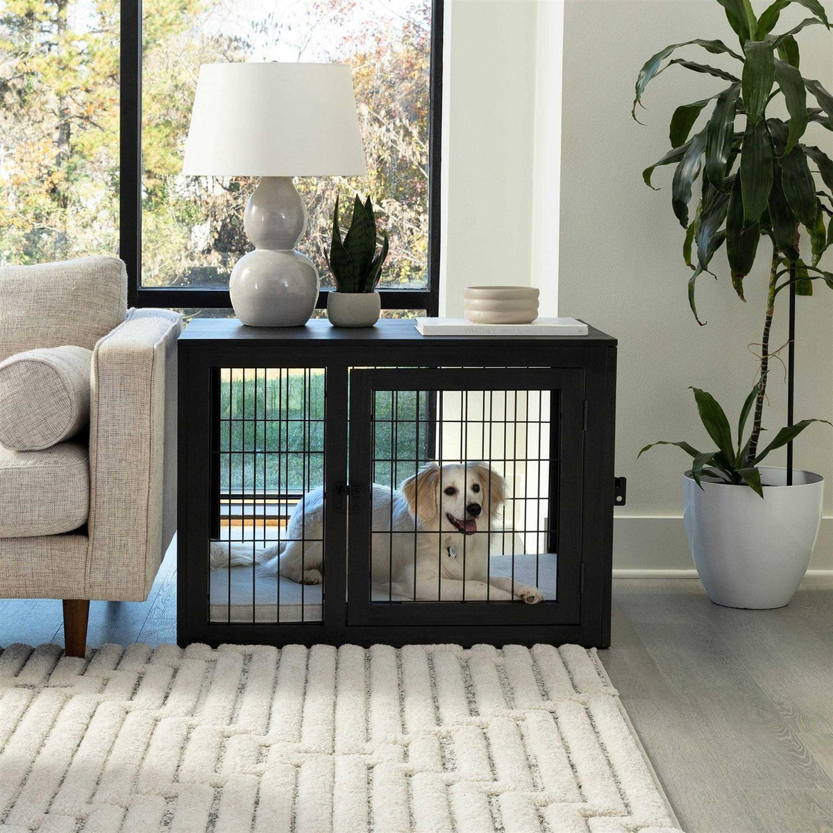 Furniture-Style Dog Crate with Double Doors X139