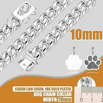 Gold Chain Cuban Link Stainless Steel Dog Collar J6370