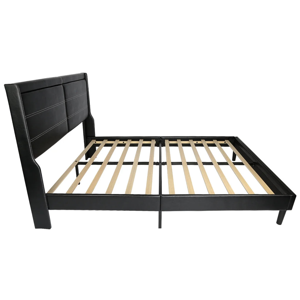 Queen Size Upholstered Bed with Lights E27272