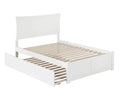 White Full Platform Bed with Trundle U804