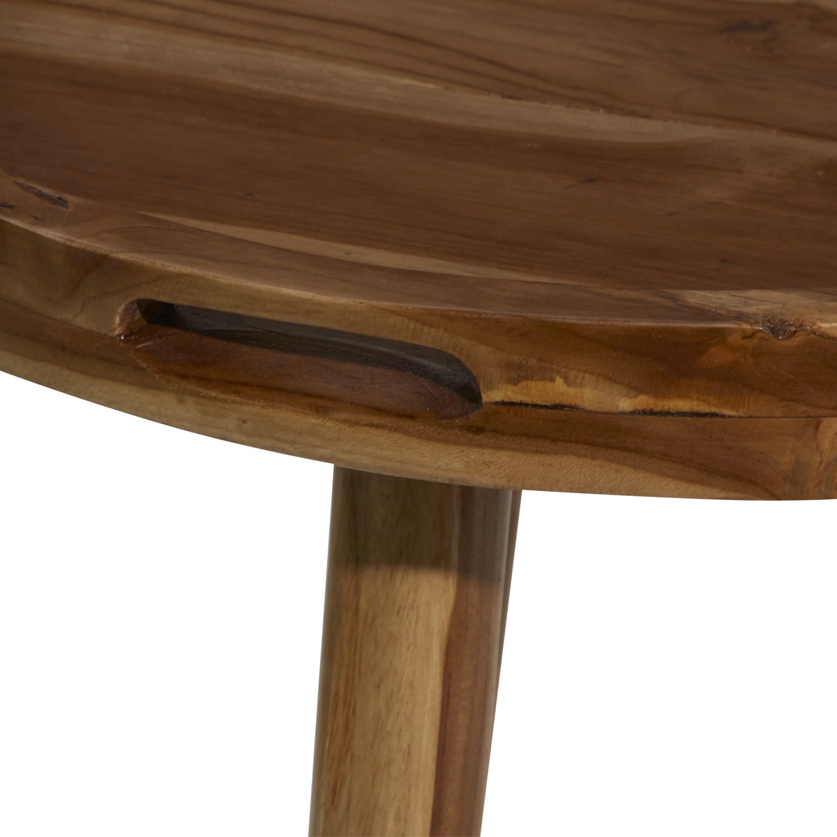 24" x 24" Brown Teak Wood Accent Table with Tripod Legs T629923
